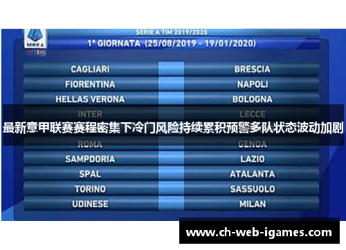 最新意甲联赛赛程密集下冷门风险持续累积预警多队状态波动加剧